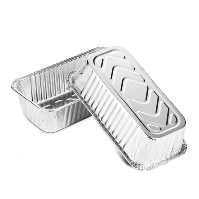 550 ml Pojemniki na żywność z folii aluminiowej Pakowanie żywności na wynos Aluminiowe jednorazowe pudełko z pokrywką