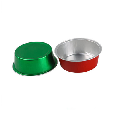 150ml jednorazowe pojemniki na żywność z folii aluminiowej okrągłe kolorowe mini babeczki do pieczenia babeczek z pokrywką