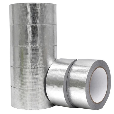 Ognioodporna samoprzylepna folia aluminiowa HVAC Izolacja termiczna Taśma z włókna szklanego