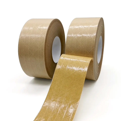 Taśma papierowa Kraft wzmocniona włóknem szklanym Samoprzylepna taśma pakowa z papieru