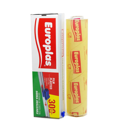 Niestandardowa miękka PE PVC Kitchen Cling Wrap Food Grade Plastic Fresh Keeping Cling Film With Cutter