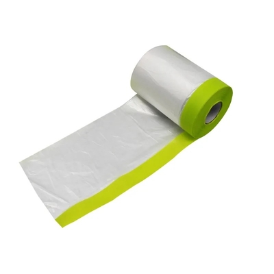 HDPE Wstępnie klejona folia maskująca Wewnętrzna zewnętrzna ochronna folia z tworzywa sztucznego Zastosowanie farby