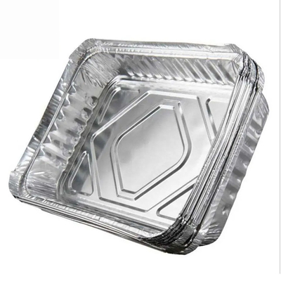 Średnia taca z folii aluminiowej Jednorazowe pojemniki z folii aluminiowej z pokrywką
