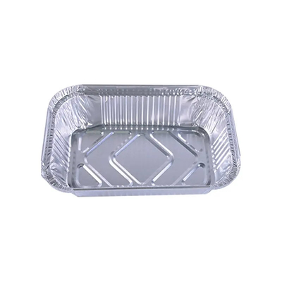 1 LB 450 ml Podłużne aluminiowe pojemniki na wynos Pudełko na żywność z pokrywką