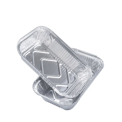 1 LB 450 ml Podłużne aluminiowe pojemniki na wynos Pudełko na żywność z pokrywką