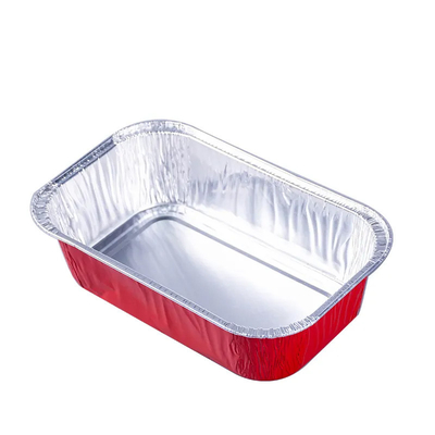 500 ml Jednorazowe pudełko na lunch w samolocie Folia aluminiowa Tace do pakowania żywności z pokrywkami