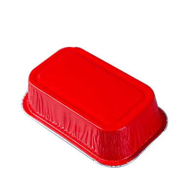 500 ml Jednorazowe pudełko na lunch w samolocie Folia aluminiowa Tace do pakowania żywności z pokrywkami