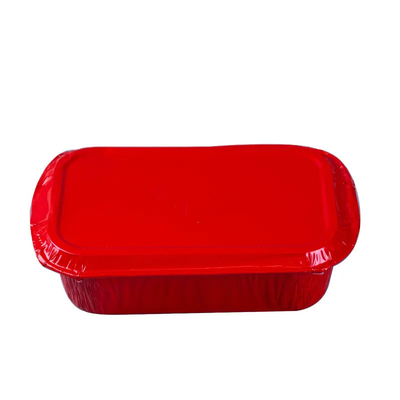 500 ml Jednorazowe pudełko na lunch w samolocie Folia aluminiowa Tace do pakowania żywności z pokrywkami